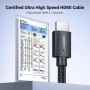 Кабель мультимедійний HDMI M to HDMI M 10.0m 8K60Hz 48Gbps braided Ugreen (95966)