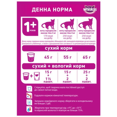 Сухий корм для кішок Whiskas з яловичиною 300 г (5998749144114/5900951014031)