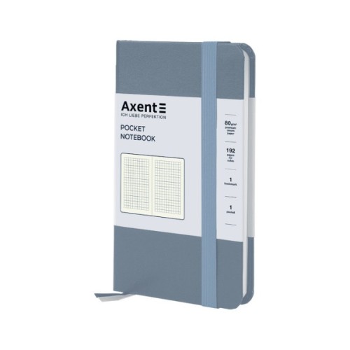 Книга записна Axent Partner 95x140 мм, 96 аркушів, клітинка, сіра (8301-62-A)