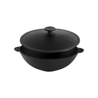 Сковорода Brizoll чавунна WOK з чавунною кришкою 4,7 л 300х103 мм (W30-1)