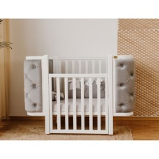 Ліжечко Angelo Luna гудзики біло-сіре (велюр) 120х60 (12011)