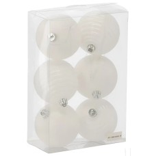 Ялинкова іграшка Chomik пластикові кулькикомпл. 6 шт, 8см, молочні (5900779877290)