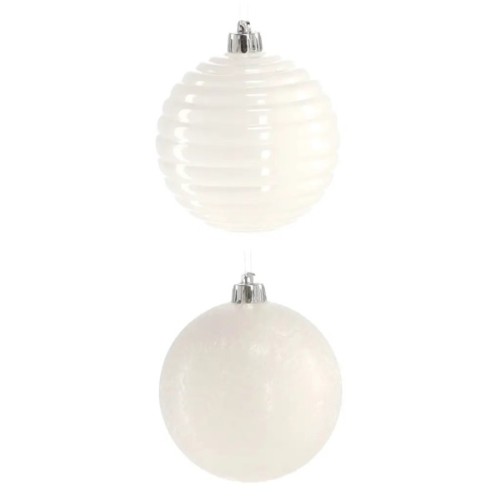 Ялинкова іграшка Chomik пластикові кулькикомпл. 6 шт, 8см, молочні (5900779877290)