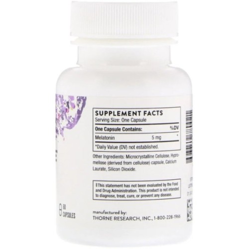 Вітамінно-мінеральний комплекс Thorne Research Мелатонін-5, Melaton-5, 60 капсул (THR-78002)