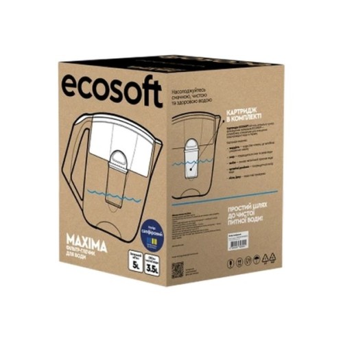Фільтр-глечик Ecosoft Maxima 5л (3.5л очищеної води) з фільтр-картриджем, сапфіровий (FMVMAXIMADBECO)