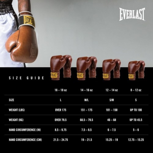 Боксерські рукавички Everlast 1910 Classic Training Glove P00002503 коричневий 16 унцій (009283610326)