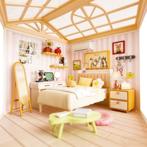 Конструктор Mini House румбокс серії Інтер'єр – Спальня (світло) (8004)