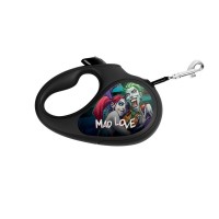 Повідець для собак WAUDOG R-leash "Божевільне кохання" світловідбивна стрічка L до 50 кг 5 м чорний (8126-1013-01)