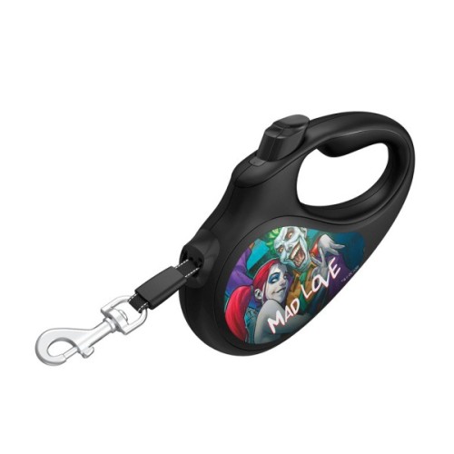 Повідець для собак WAUDOG R-leash "Божевільне кохання" світловідбивна стрічка L до 50 кг 5 м чорний (8126-1013-01)