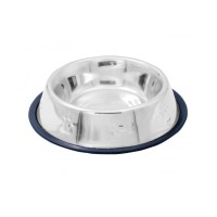 Посуд для собак Swastik Industries Миска металева на гумі з кісткою 1 л (2700000021996)