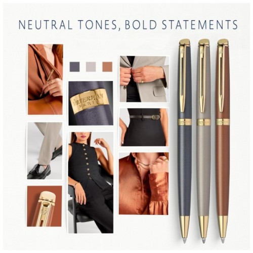 Ручка кулькова Waterman HEMISPHERE Metallic Lava Black GT BP (22 090)