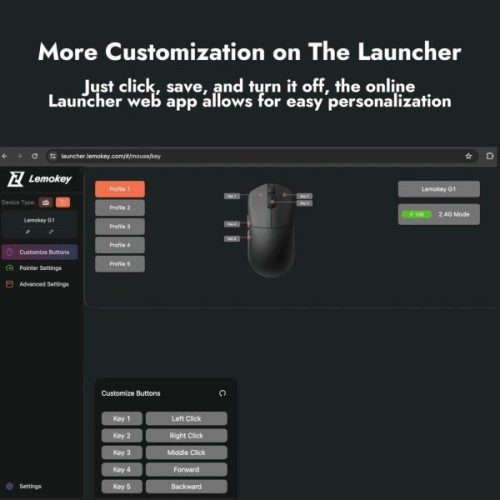 Мишка Lemokey G1 USB-A/USB-C/Wireless 8K White (G1-A2)