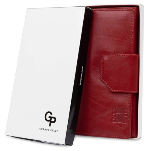 Гаманець Grande Pelle У три складання Червоний (11564)