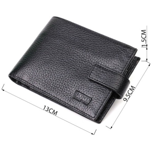 Гаманець Bond Accessories З натуральної шкіри Чорний (22042)