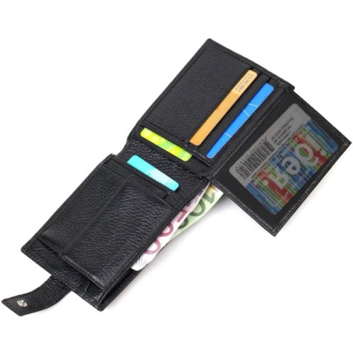 Гаманець Bond Accessories З натуральної шкіри Чорний (22042)