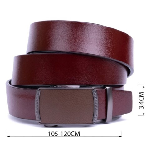 Ремінь Vintage Чоловічий з пряжкою-автомат Коричневий (20339)