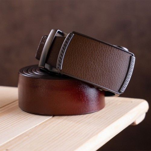 Ремінь Vintage Чоловічий з пряжкою-автомат Коричневий (20339)