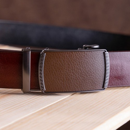 Ремінь Vintage Чоловічий з пряжкою-автомат Коричневий (20339)