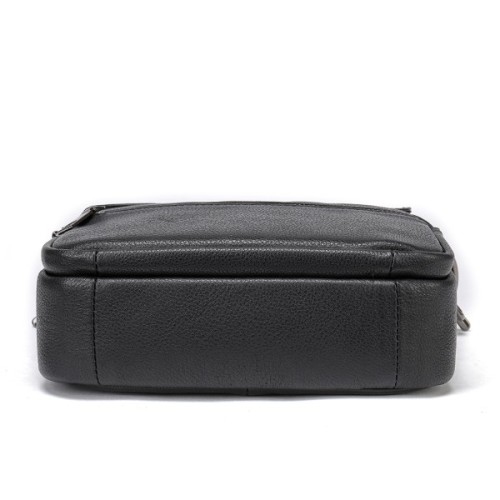 Сумка Vintage Вертикальна чоловіча у м'якій шкірі Чорна (20367)