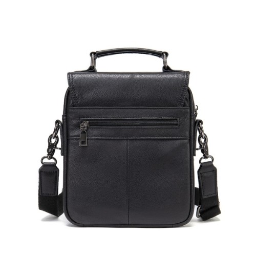 Сумка Vintage Вертикальна чоловіча у м'якій шкірі Чорна (20367)