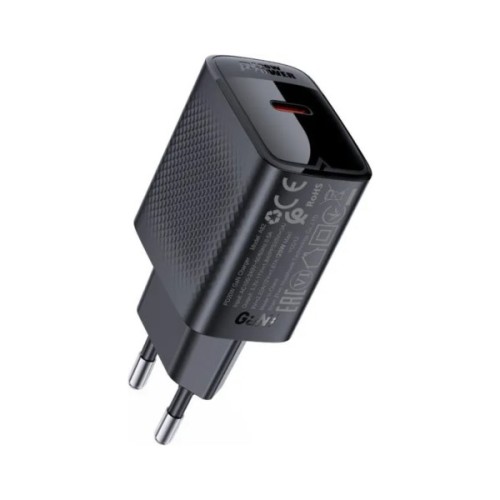 Зарядний пристрій Acefast USB-C 20W + Type-C cable A82 Fast Charger Black (6974316280057)