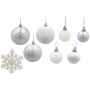 Ялинкова іграшка Chomik пластикові Кульки, сніжинки 30 шт, срібні (5900779895324_1)