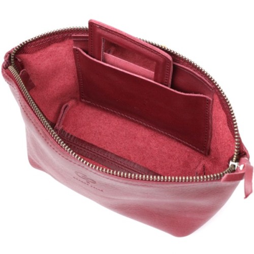 Косметичка Grande Pelle Шкіряна Бордова (16792)