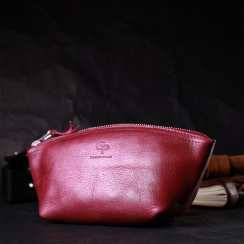 Косметичка Grande Pelle Шкіряна Бордова (16792)