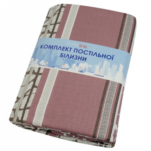 Постільна білизна Home Line Мармур бежевий бязь полуторний (156312)