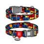 Нашийник для тварин WAUDOG Nylon з QR паспортом "Блоки" пластиковий фастекс L (282-4056)