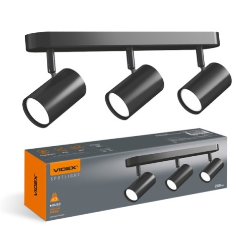 Світильник точковий Videx під лампу 3xGU10 накладний поворотний (VL-SPF05B-WFB)