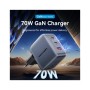 Зарядний пристрій Vention 2xUSB-C PD70W + 1xUSB QC3.0 22.5W GaN gray (FEXH0-EU)