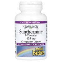 Вітамінно-мінеральний комплекс Natural Factors L-теанін, 250 мг, Stress-Relax, Suntheanine, L-Theanine, 60 вегетаріанських до (NFS-04830)