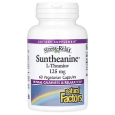 Вітамінно-мінеральний комплекс Natural Factors L-теанін, 250 мг, Stress-Relax, Suntheanine, L-Theanine, 60 вегетаріанських до (NFS-04830)