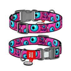 Нашийник для тварин WAUDOG Nylon з QR паспортом "Око монстра" пластиковий фастекс S (280-4049)
