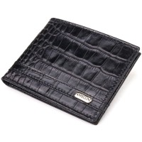 Гаманець Canpellini Затискач з натуральної шкіри Чорний (21520)