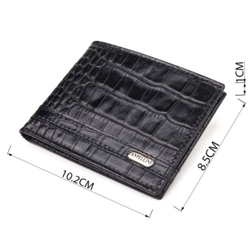 Гаманець Canpellini Затискач з натуральної шкіри Чорний (21520)