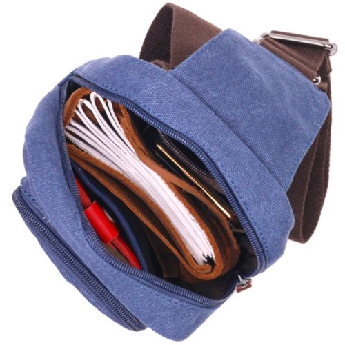 Сумка Vintage Через плече з текстилю Синя (21232)