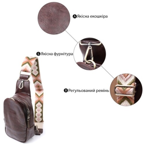 Сумка Vintage З екошкіри Коричнева (22794)