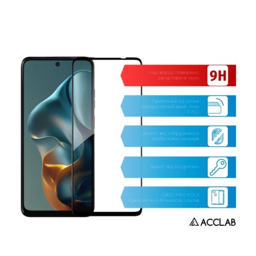 Скло захисне ACCLAB Full Glue ESD Moto G17 Power Black (1283126636516)