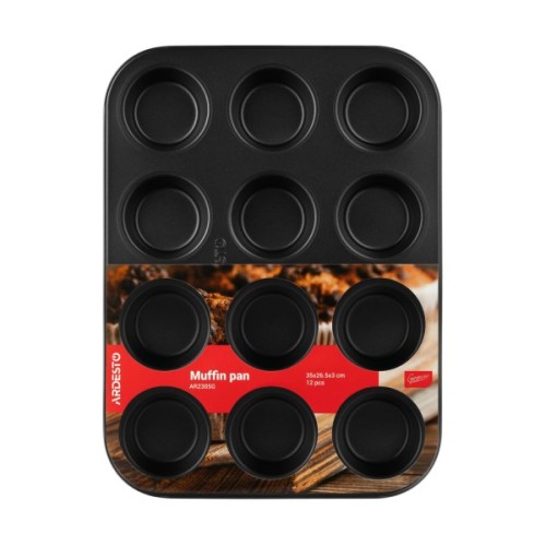 Форма для випікання Ardesto Gemini, 35х26.5х3см, 12шт, сірий (AR2305G)