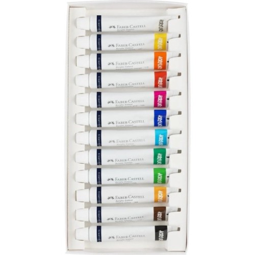 Акрилові фарби Faber-Castell Creative Studio, 12 туб х 20 мл, 12 кольорів (379212) (31794)