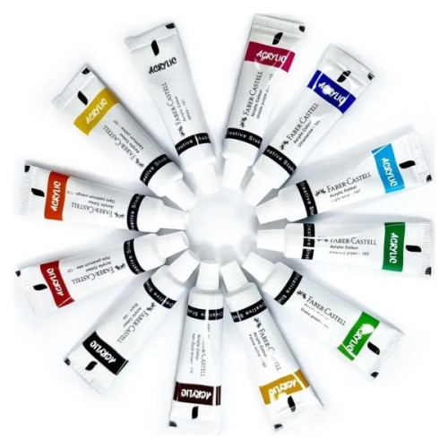 Акрилові фарби Faber-Castell Creative Studio, 12 туб х 20 мл, 12 кольорів (379212) (31794)
