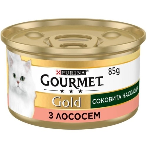 Консерви для котів Purina Gourmet Gold Соковита насолода з лососем 85 г (8445290823373)