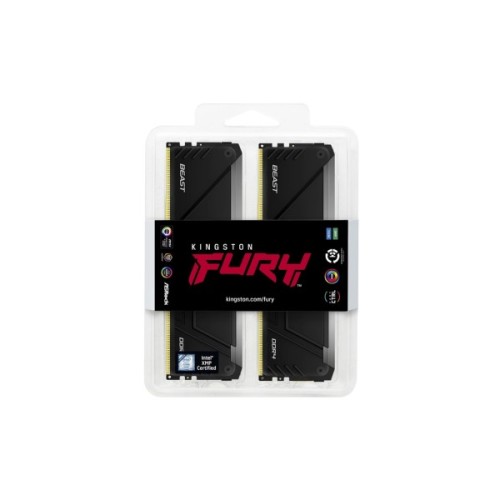 Модуль пам'яті для комп'ютера DDR4 16GB (2x8GB) 3200 MHz Beast Black Kingston Fury (ex.HyperX) (KF432C16BB2AK2/16WP)