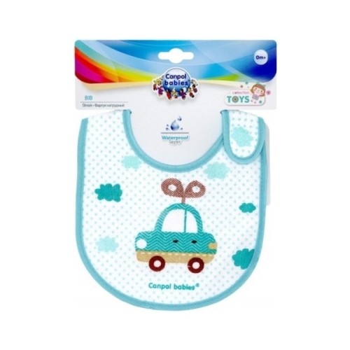 Нагрудничок Canpol babies бавовняний Іграшки блакитний (15/109)