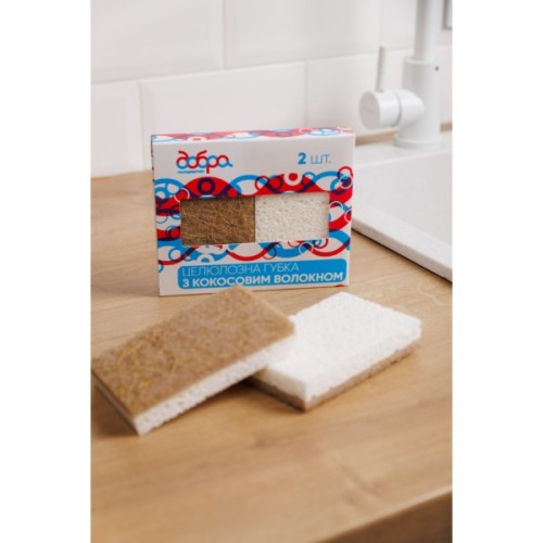 Губки кухонні Добра Господарочка Целюлозні З кокосовим волокном 2 шт. (4820086523073)