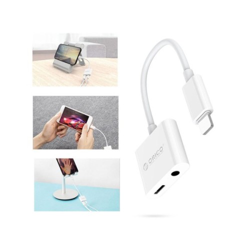 Перехідник Lightning to 3.5mm/Lightning 2LT-WH-BP Orico (CA912797)