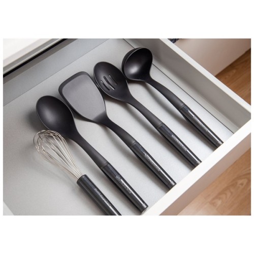 Кухонний набір KitchenAid Classic з керамічною підставкою 6 предметів чорний/білий (KQG561BXOBE)