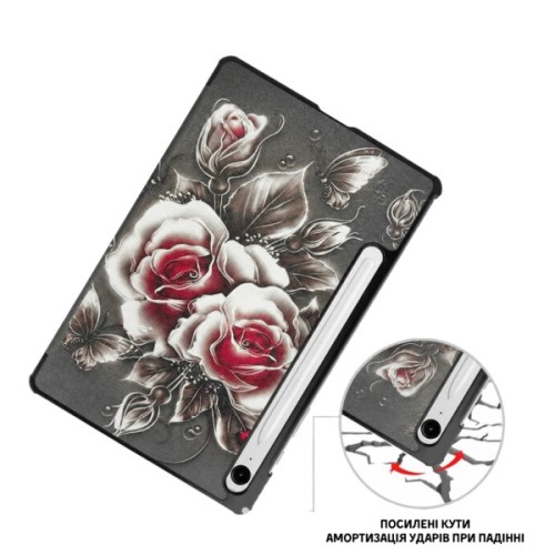 Чохол до планшета BeCover Smart Case Samsung Galaxy Tab S9 (SM-X710/SM-X716) / S9 FE (SM-X510/SM-X516B) 11.0" Black Rose (715922)